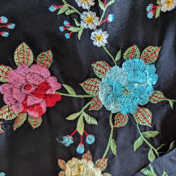 Johnny Was Boho Floral Embroidered Cotton Blazer S - Picture 7 of 10